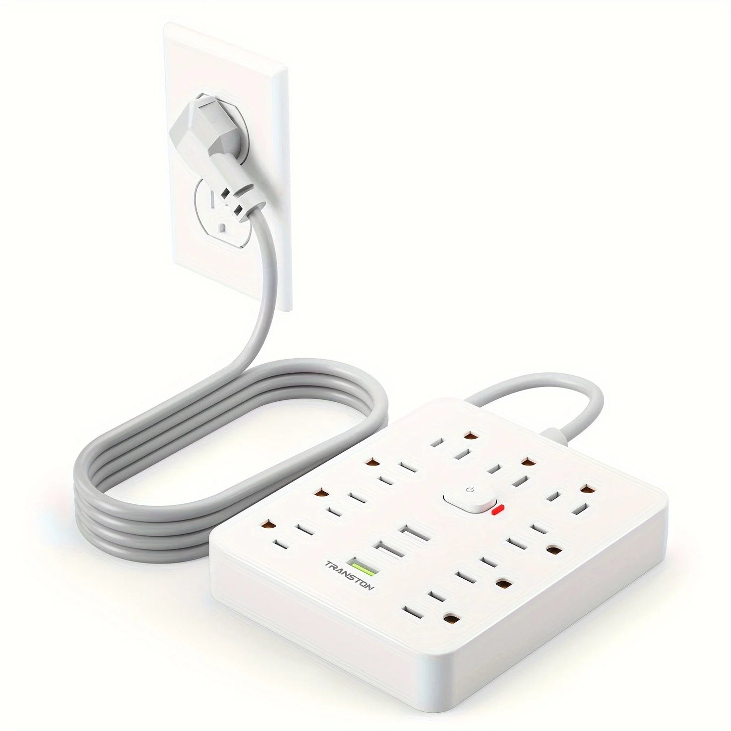 TRANSTON   Power strip with Surge Protector, 9 power strip   3 USB Ports,
