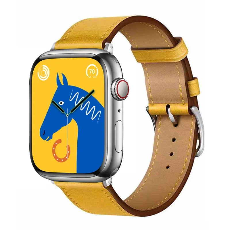 Leather Band For Apple Watch Strap 45mm 45mm 40mm 41mm 38mm 42 Single Tour Bracelet Correa iWatch 3 6 SE 7 8 9 ultra 49mm 2035
