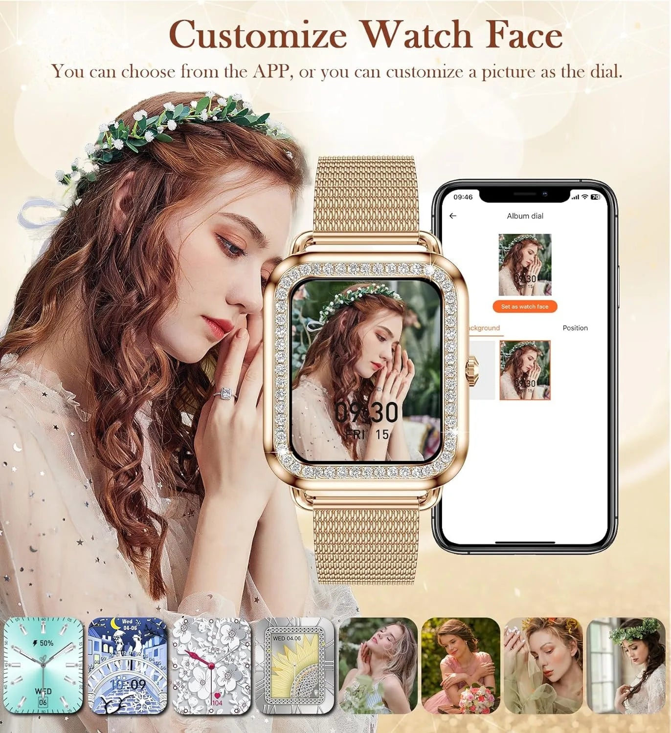 Women's Fashion Wearable Smartwatch (answer/dial), For Android And IPhone,
