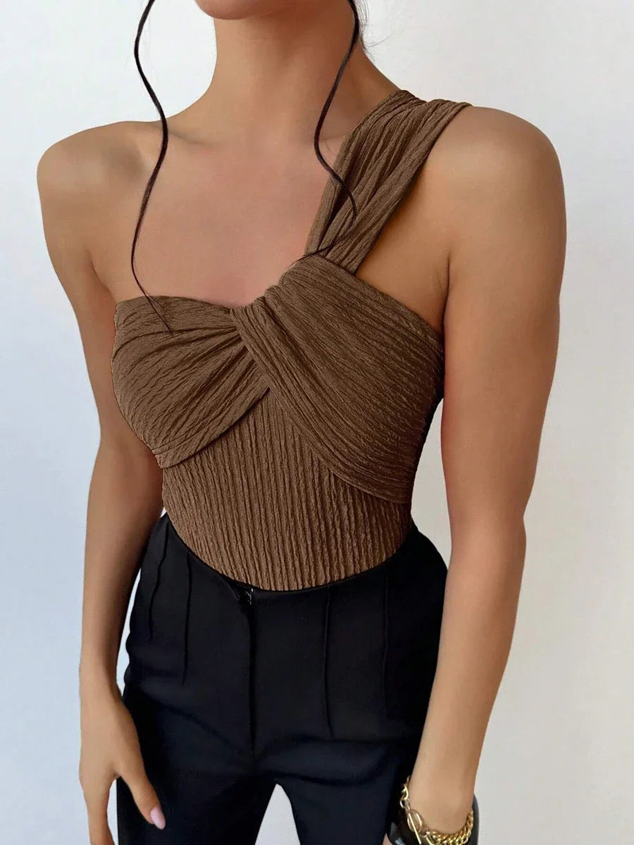 Rib One Shoulder Swimwear Women One Piece Swimsuit 2025 Bathing Suits