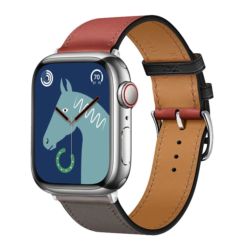 Leather Band For Apple Watch Strap 45mm 45mm 40mm 41mm 38mm 42 Single Tour Bracelet Correa iWatch 3 6 SE 7 8 9 ultra 49mm 2035