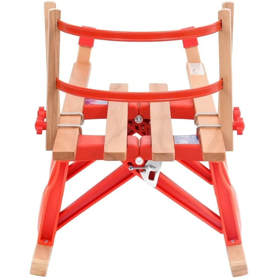 Snow Sledge Foldable Toboggan with Tow Rope Wooden Sledge Slider 43.3 vidaXL vidaXL 2