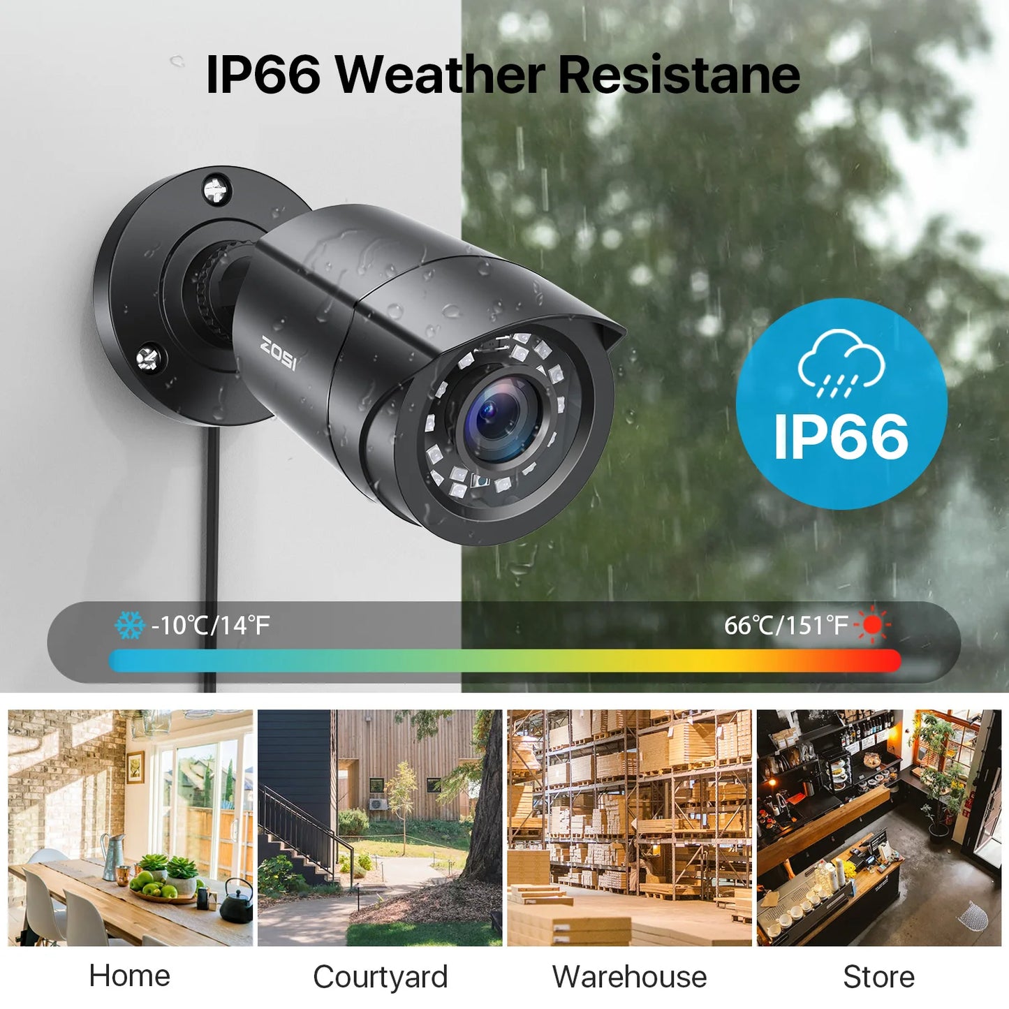 1080P 4 Pack HD TVI Security Cameras Outdoor Indoor Weatherproof Bullet