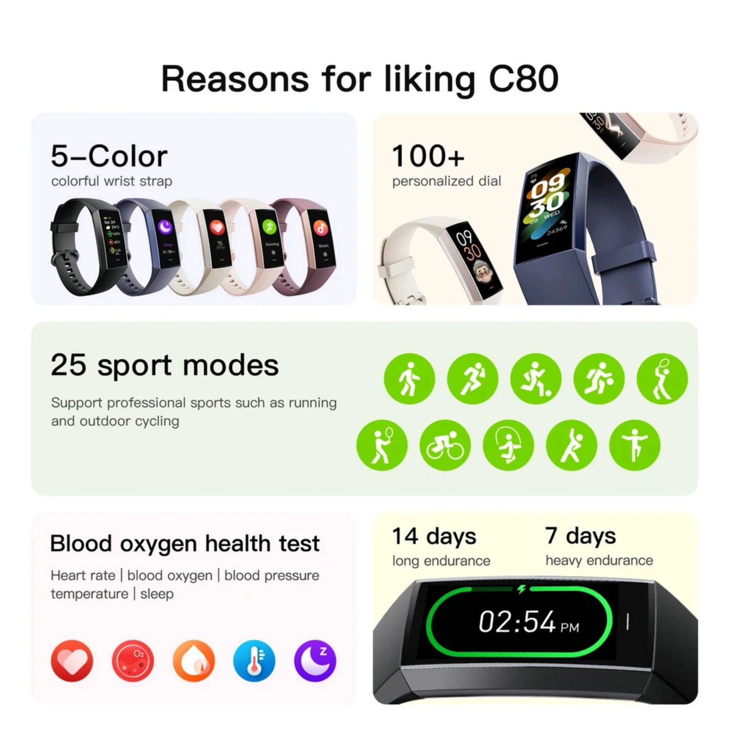 Fitness Bracelet  Women Tracker Smart Watch Always Display