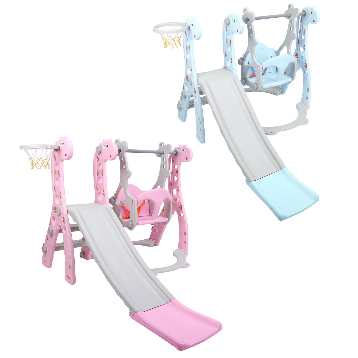 Climber Swing Set Children Play Slide Set Toddler Climber Swing Set with Basketball