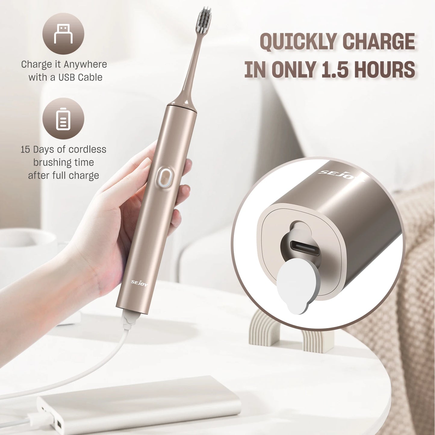 Sonic Electric Toothbrush Set Teeth 4 Models Whitening Dental Cleaning