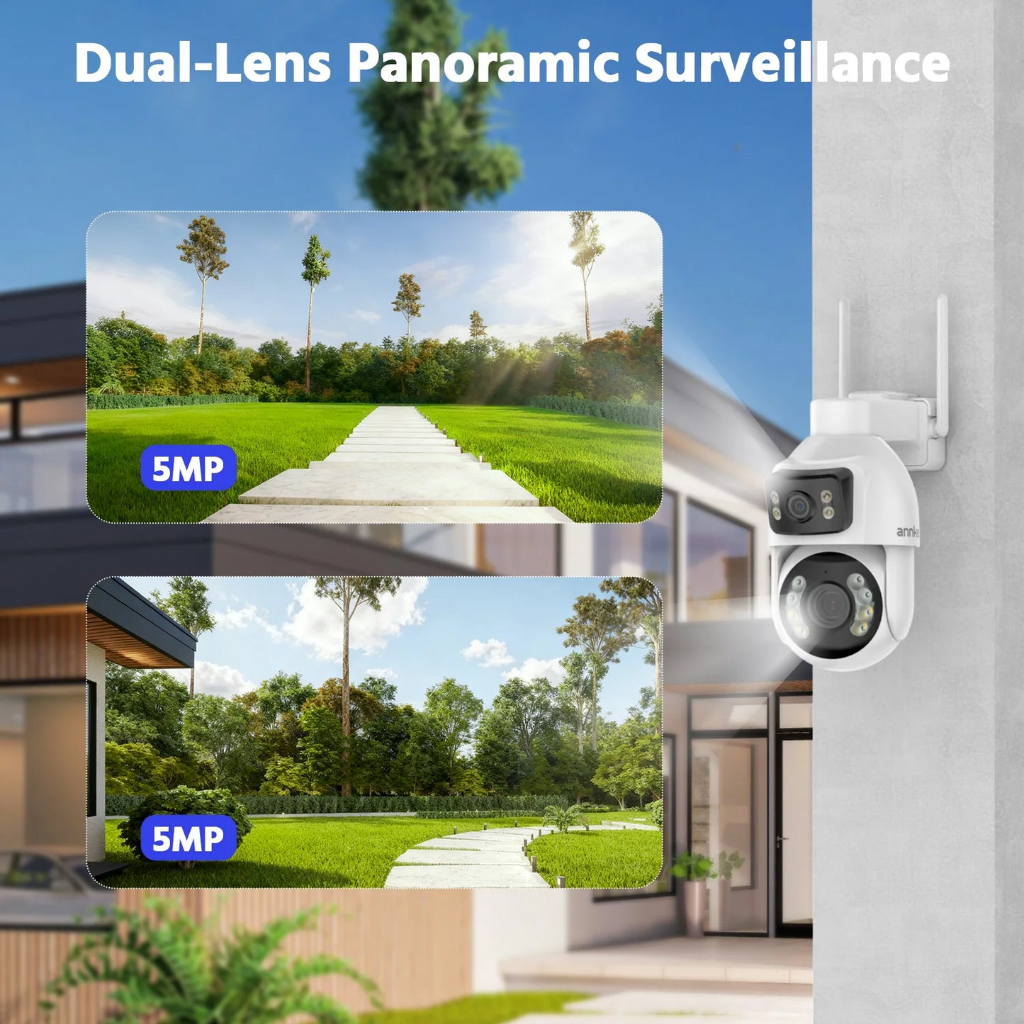 10MP Dual-Lens PTZ Security Camera 12X Zoom Wifi Camera AI Human Tracking 1/2/4 PCS 2.4G wireless camera outdoor