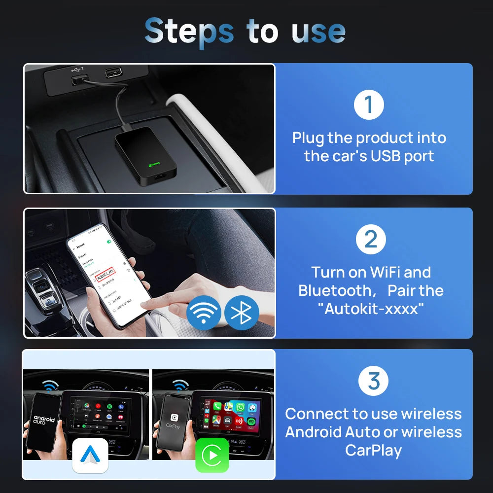 Original CarlinKit 5 2Air Wireless Adapter Android Auto Wireless CarPlay Dongle 5G WIFI