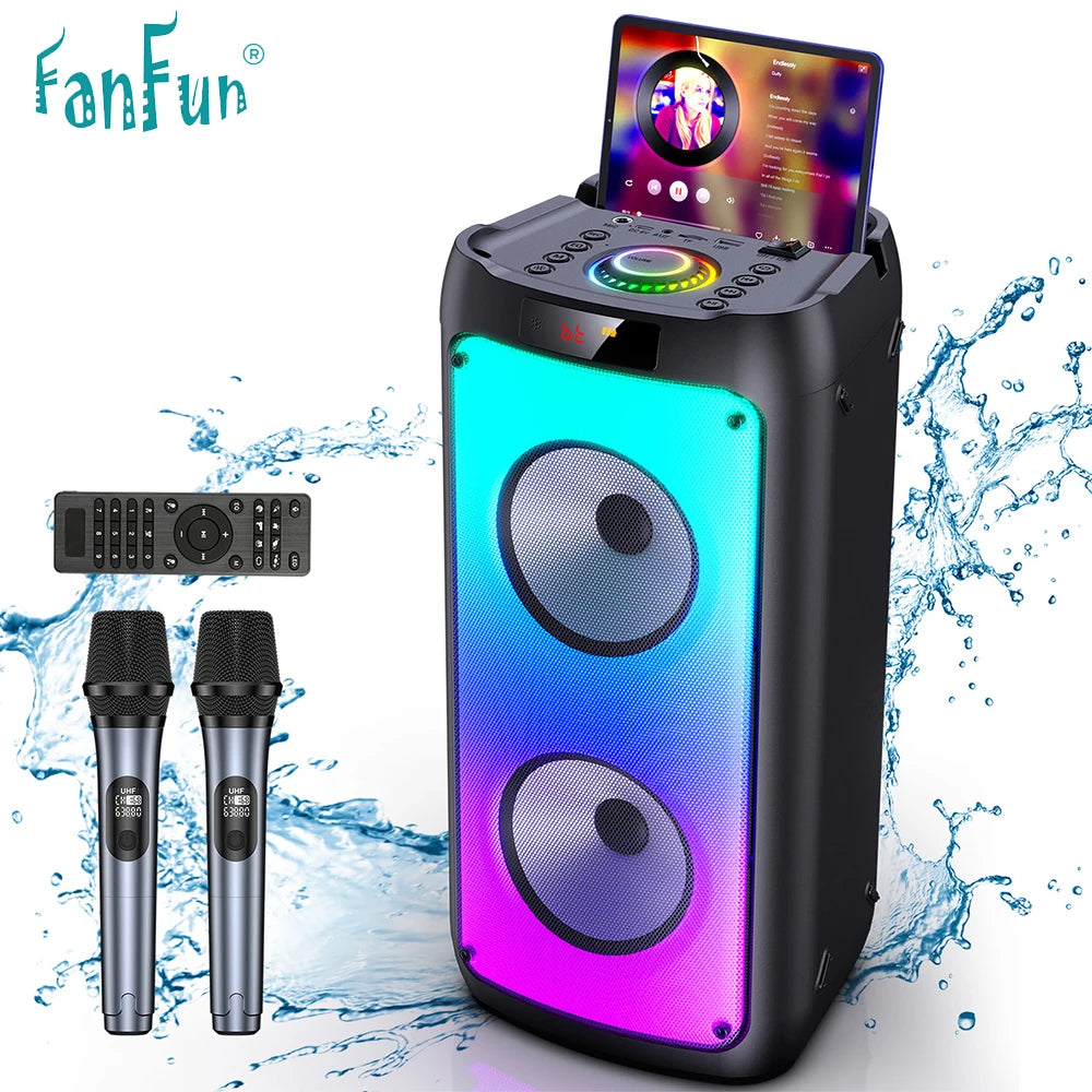 Wireless Bluetooth Speaker, Karaoke Machine with 2 Microphone, Home Karaoke System