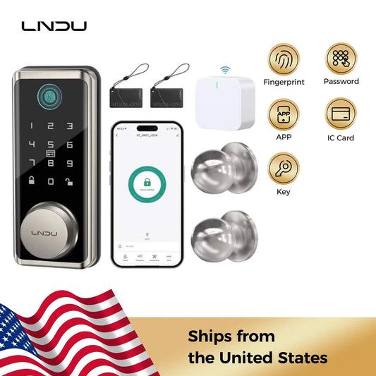 Smart Lock G601N 2.4GHz WiFi Keyless Entry Smart Door Lock with Handle Set 360° Live Fingerprint
