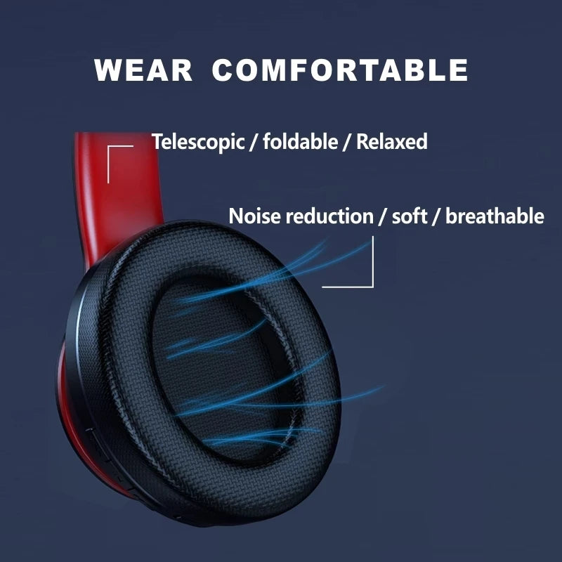 Bluetooth Earphones Over-ear Foldable Computer Wireless Headphones Noise Cancellation