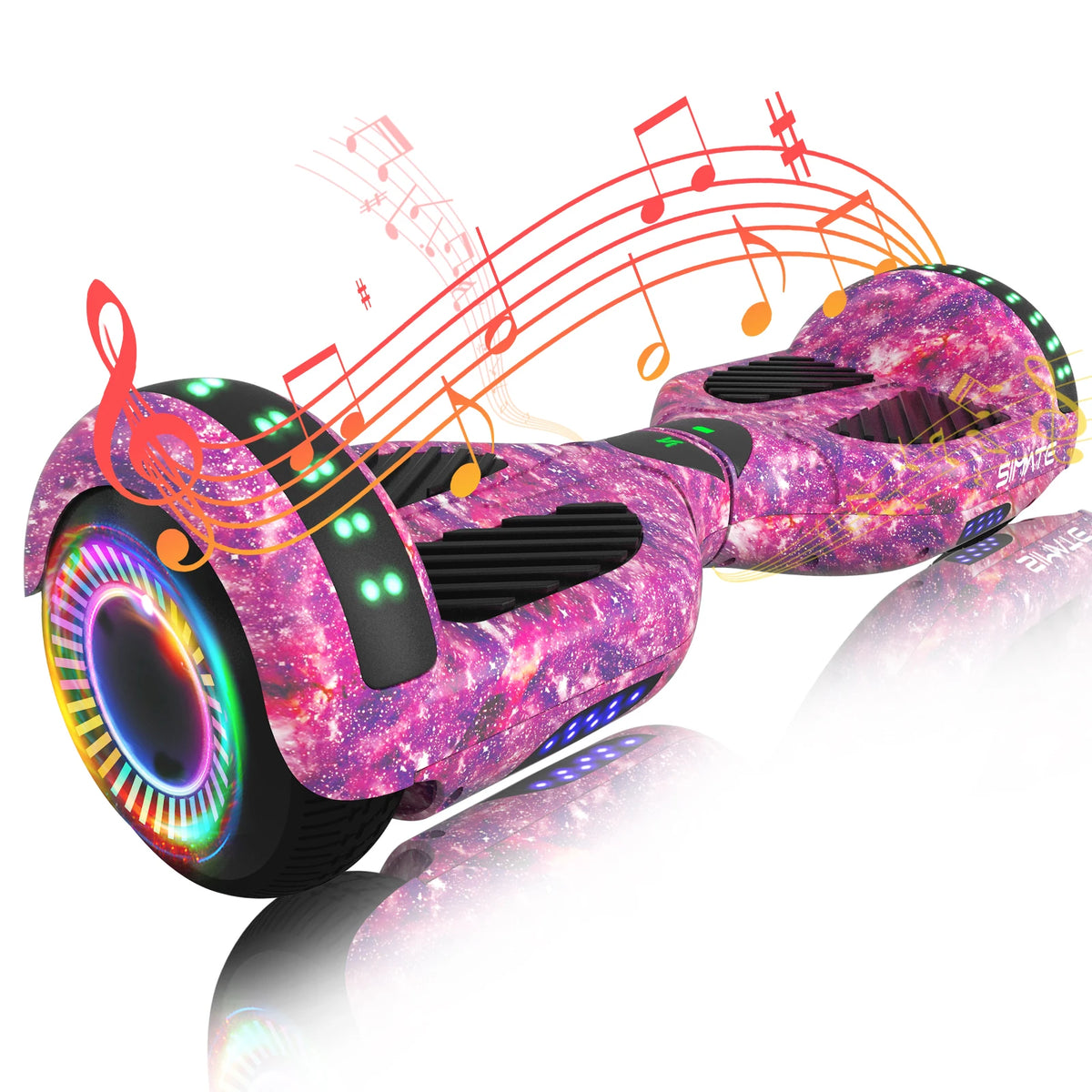 SIMATE Hoverboard With Bluetooth All Terrain LED Lights and APP Control, Gifts for Kids Adults Girls Boys, for All Ages, Self Balancing Scooter