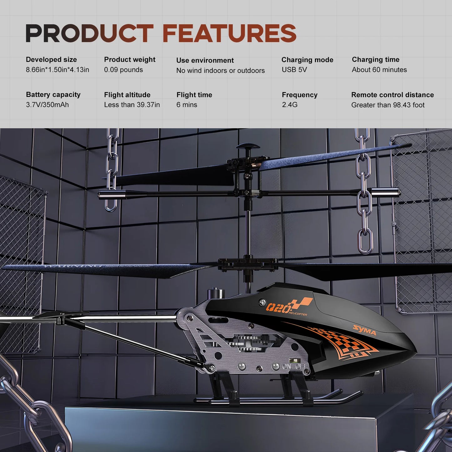Remote Controlled Helicopter Q20 RC Aircraft with Altitude Hold, One Key take Off/Landing,