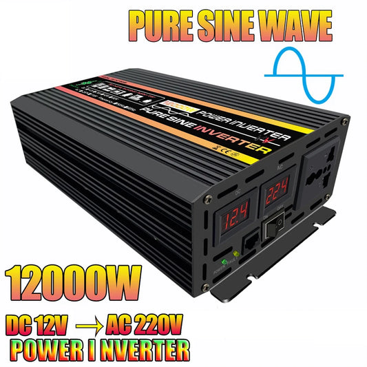 10000W/12000W Car Inverter LCD Display Vehicle Smart Inverter
