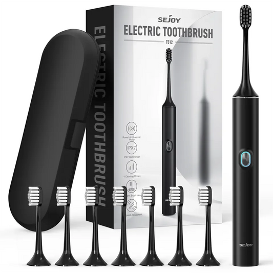 Electric Toothbrush with 8 Brush Heads 4 Modes 3 Adjustable Speeds