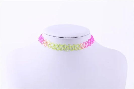 2PC/Lot Summer Style Girls Elastic Vintage Stretch Tattoo Choker Necklace Women