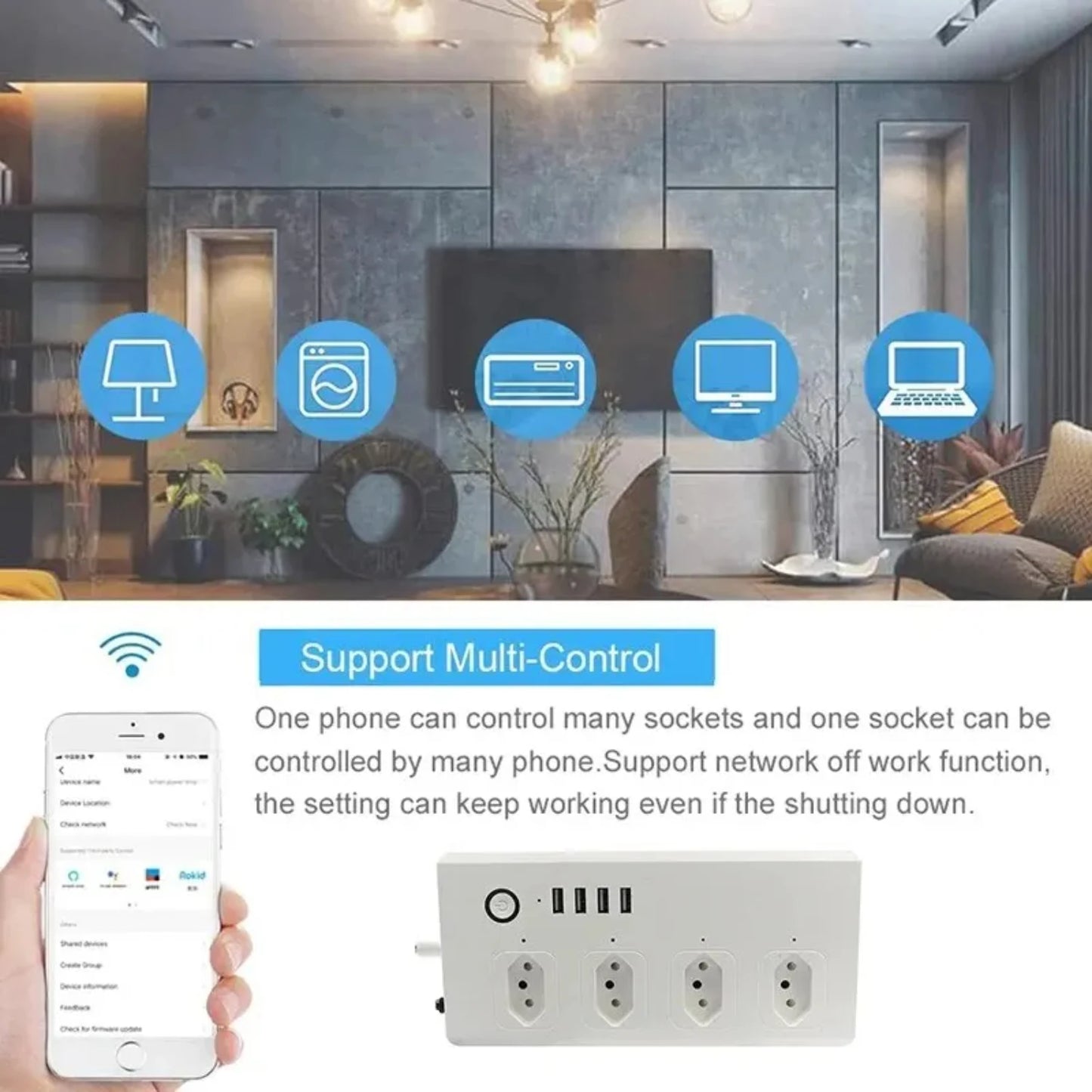 Ultimate Connectivity Power Plug with Alexa Voice Assistant & WiFi