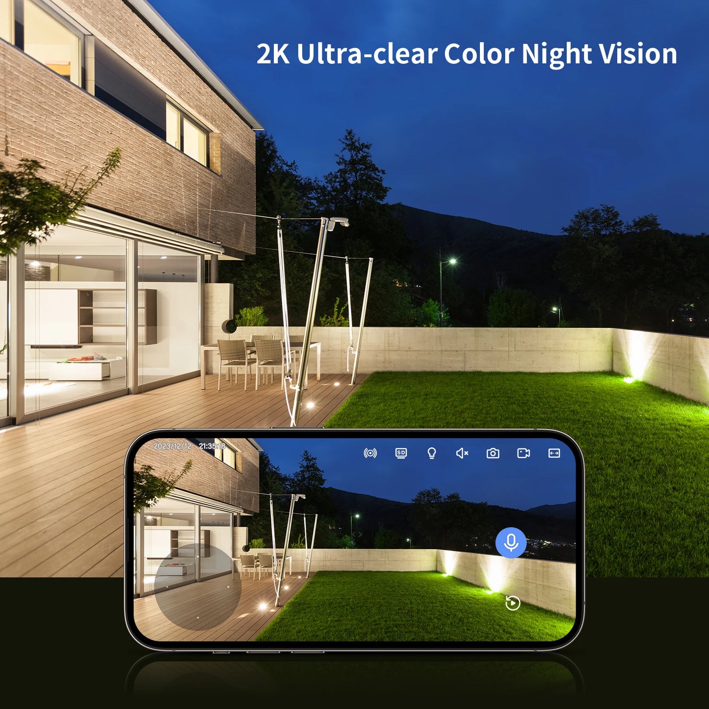 Outdoor/Indoor Security Cameras4Ghz, 2K HD Wireless WiFi