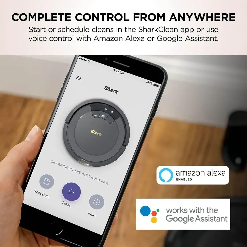 AV753 ION Robotic Vacuum, Wi-i Conted, 120min Runtime, Compatible with Alexa, Multi-Surace Cleaning, Gray (Renewed)