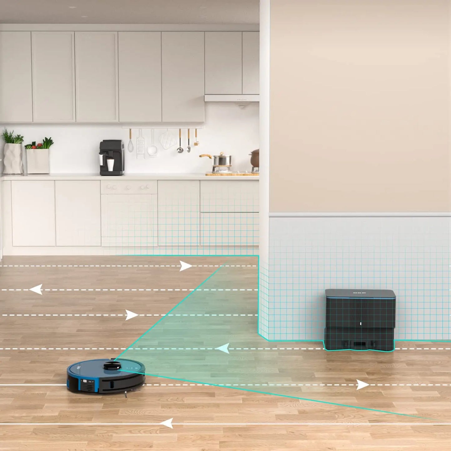 L3 Robot Vacuum with Self-Empty Dock, 3800Pa Suction ,Lidar Navigation,