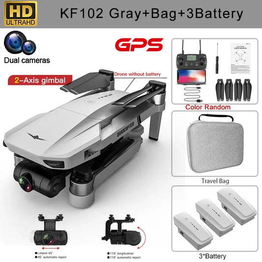 GPS Drone 4K Professional Dual HD Camera 2-Axis