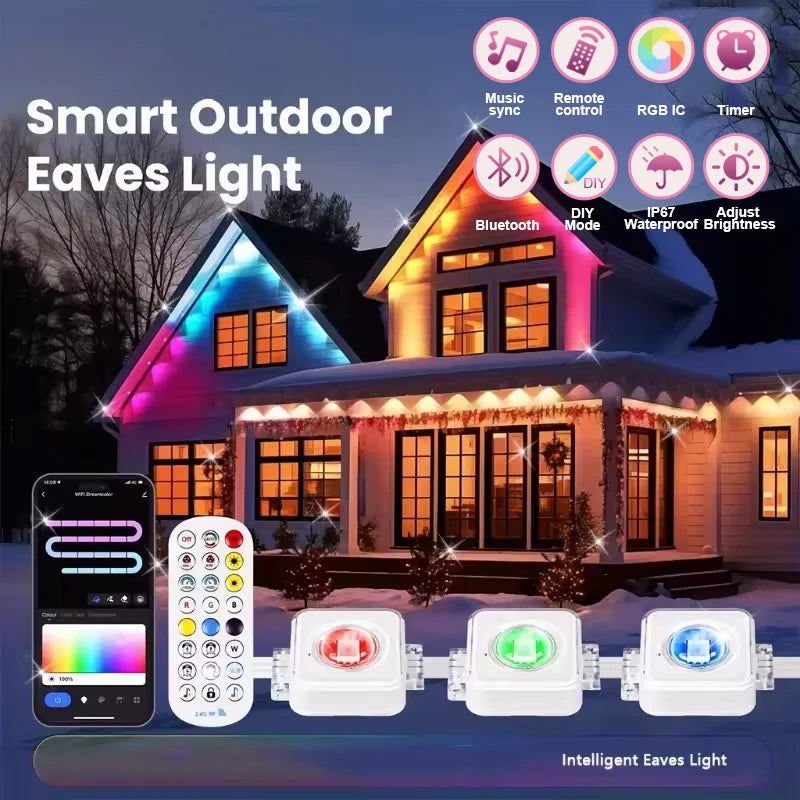 150ft 100ft 50ft Permanent Outdoor Lights Smart RGBIC Outdoor Lights with 75 Scene Modes
