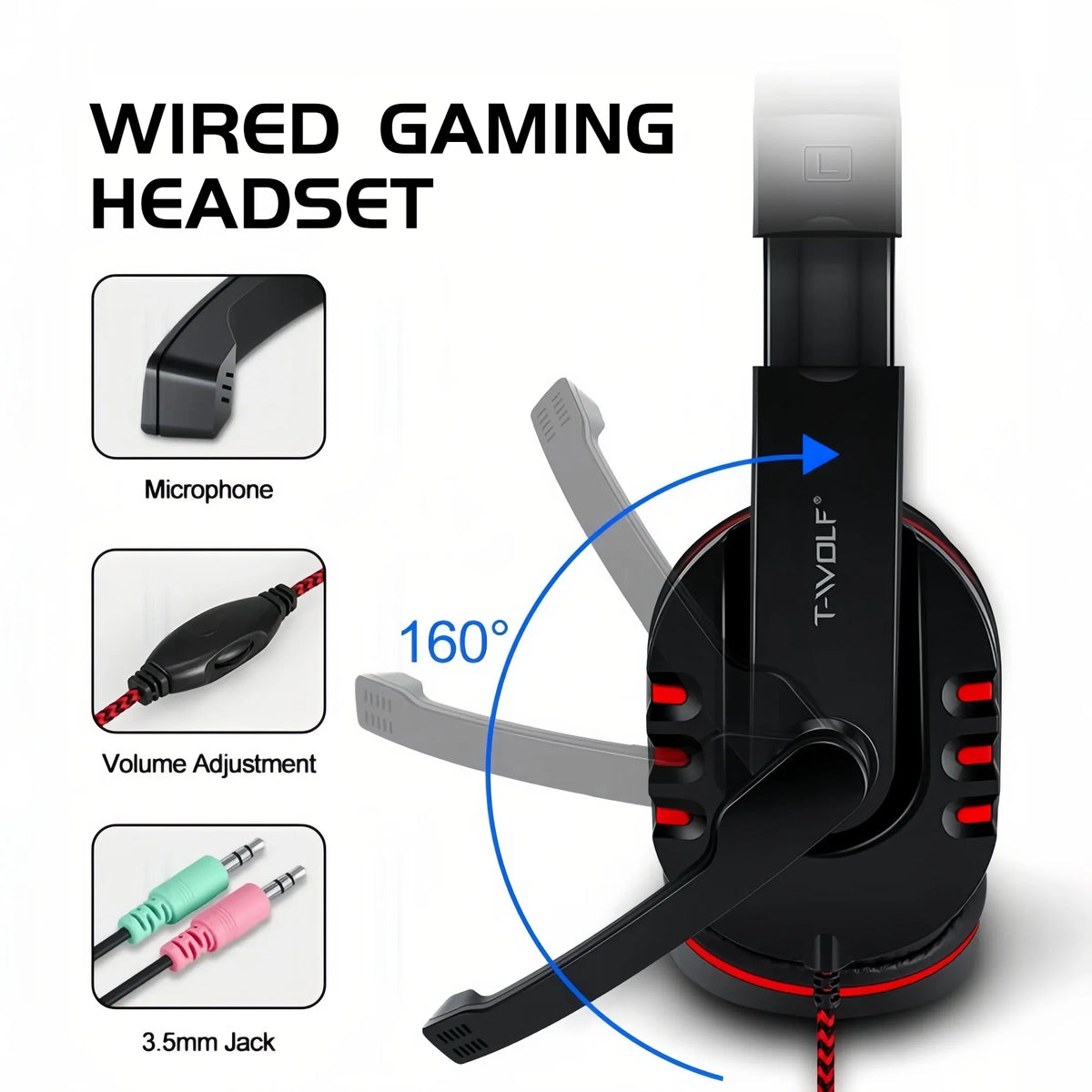 4 in 1 Gaming Combo Set RGB Keyboard Mouse Headset Large Mousepad Wired USB Rainbow LED Back to School PC Gamer Kit for Desktop Laptop
