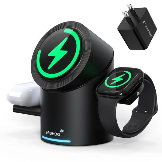Wireless Charging Station, CylinTrick-R Qi2 15W Fast Charging, 3 in 1