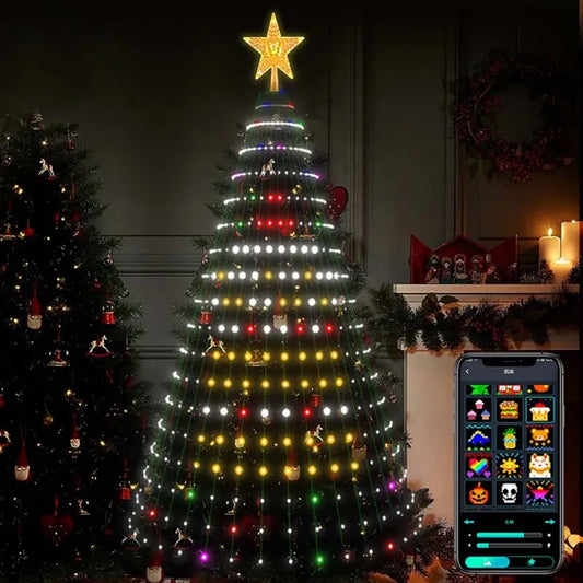5Ft Smart Christmas Tree Lights - 400 LEDs with Remote & App Control - Music Sync,