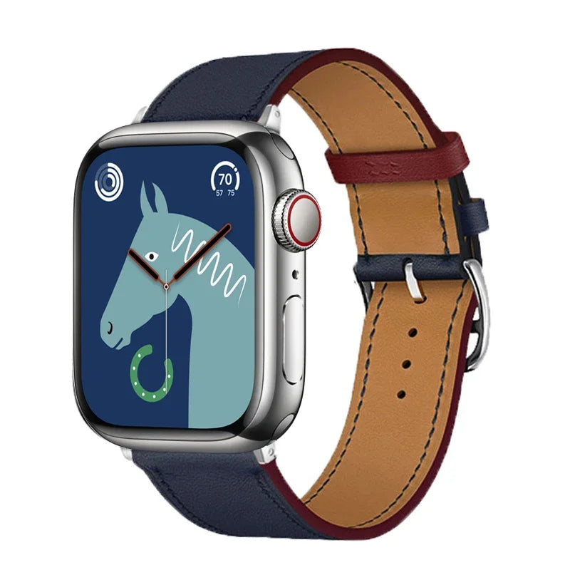 Leather Band For Apple Watch Strap 45mm 45mm 40mm 41mm 38mm 42 Single Tour Bracelet Correa iWatch 3 6 SE 7 8 9 ultra 49mm 2035