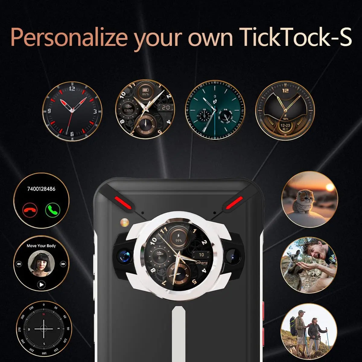 Ticktock S Rugged 5G Smartphone 8GB 256GB Cell Phone 5200mAh Mobile Phone 64MP Camera