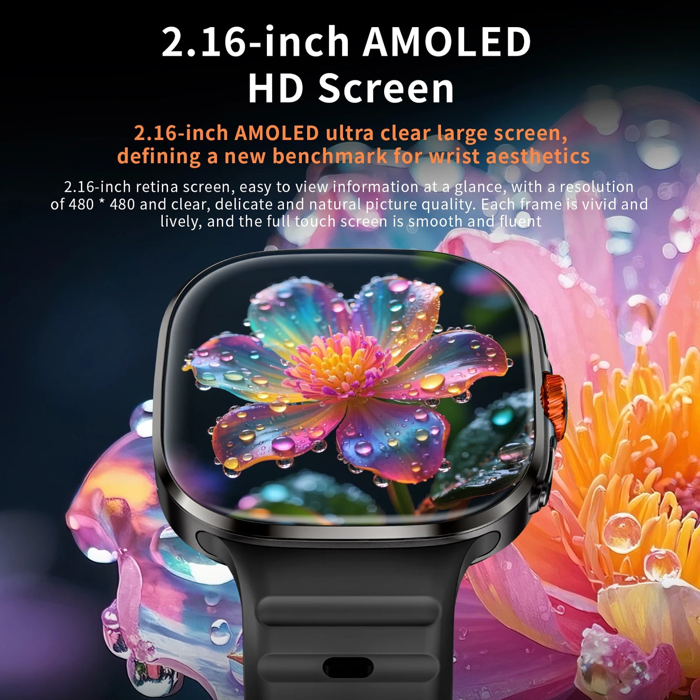 New APPLLP 6 MAX Android Smart Watch Phone Amoled Touch Screen Rotating Camera