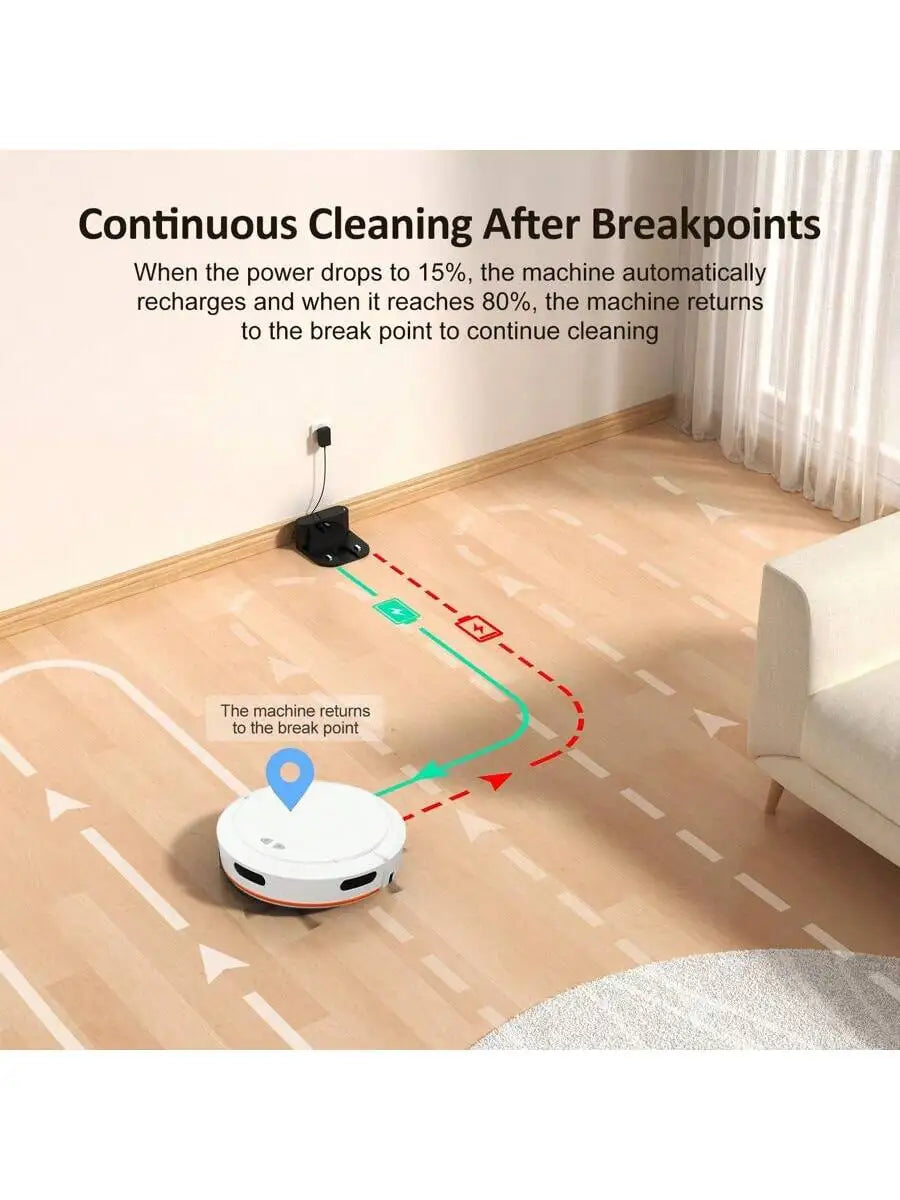 Smart, Wireless,  Multifunctional Vacuum Cleaner Robot With Powerful
