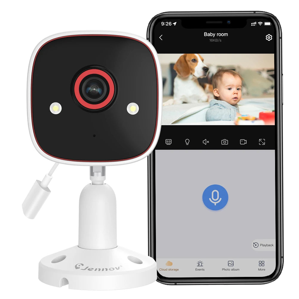 Indoor WiFi Home Security Camera 2-Way Audio Monitor