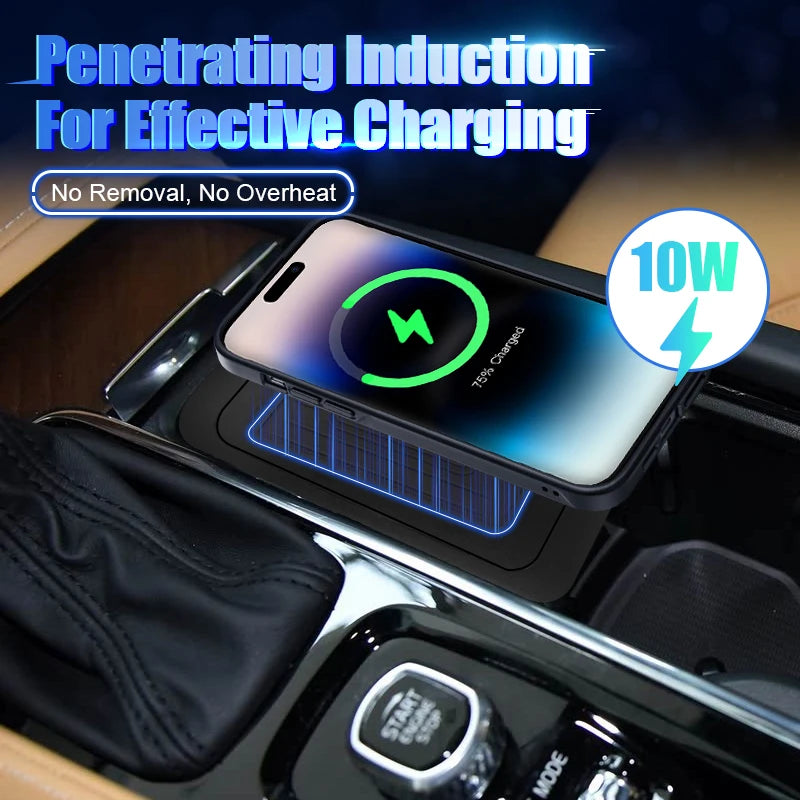 Car wireless charger phone charger charging holder for Volvo XC90 S90 V90 XC60 S60 V60 C60 2018-2021 accessories