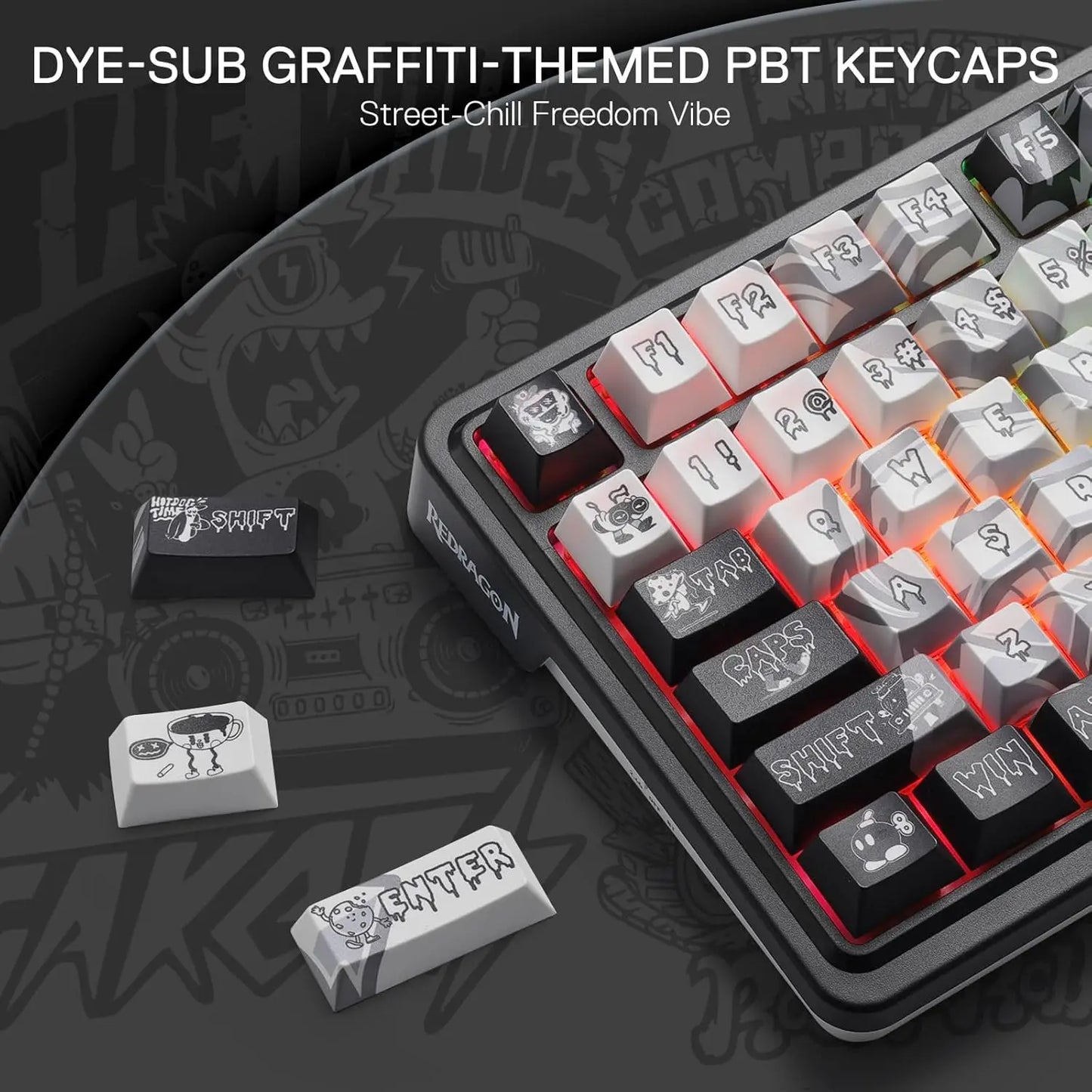 Redragon 719 PRO Wireless Gasket Gaming Hype Screen & Knob, 95 Keys Mechanical