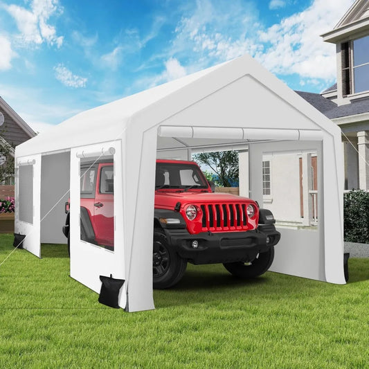 10' x 20' Heavy Duty Carport Tent - Portable Outdoor Car Canopy with Roll-up