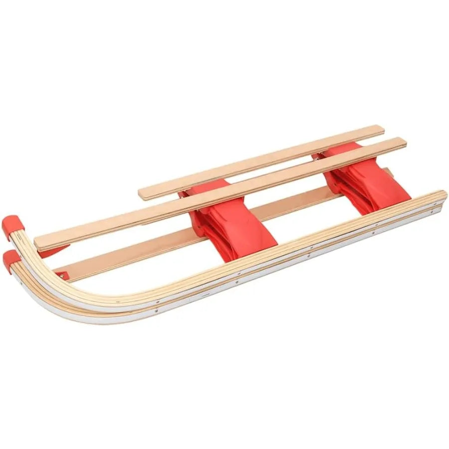 Snow Sledge Foldable Toboggan with Tow Rope Wooden Sledge Slider 43.3 vidaXL vidaXL 1