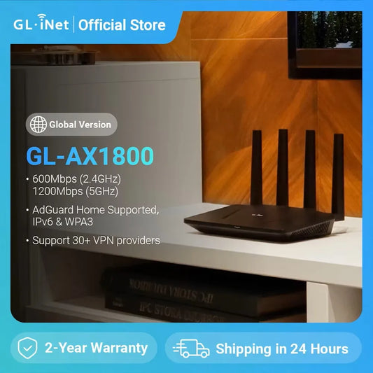 WiFi 6 Router -Dual Band Gigabit Wireless ,5 x 1G Ethernet Ports ,