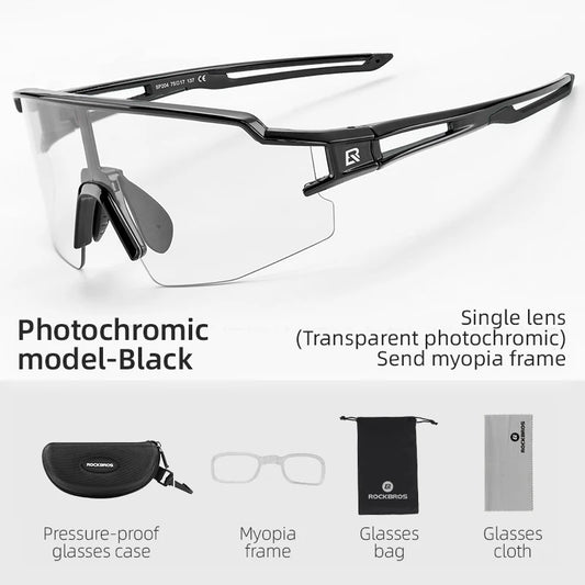 Cycling Glasses Photochromic Polarized Lens Bike Glasses UV400 Protection Eyewear