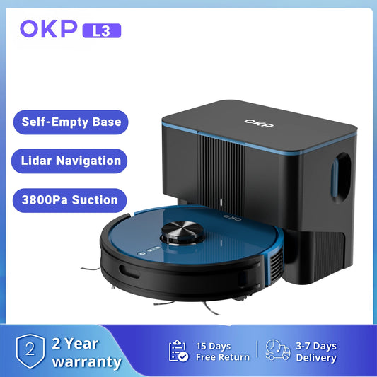 L3 Robot Vacuum with Self-Empty Dock, 3800Pa Suction ,Lidar Navigation,