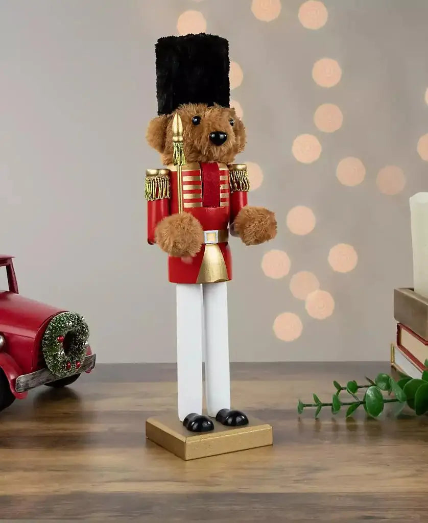 Northlight | 14" Plush Teddy Bear Soldier Christmas Nutcracker