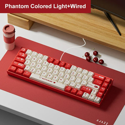 Mechanical Keyboard ABS Keycap 68 Keys Wired Wireless Bluetooth