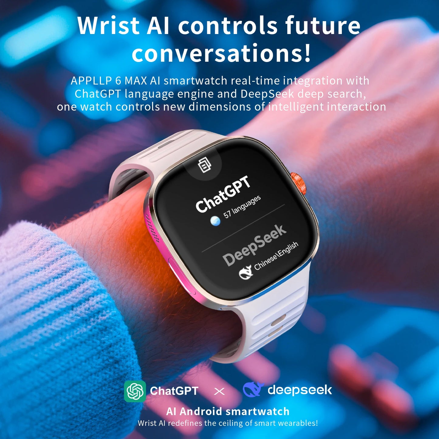 New APPLLP 6 MAX Android Smart Watch Phone Amoled Touch Screen Rotating Camera