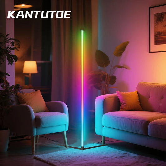 Smart Bluetooth LED Corner Floor Lamp Dimmable RGB Modern Mood