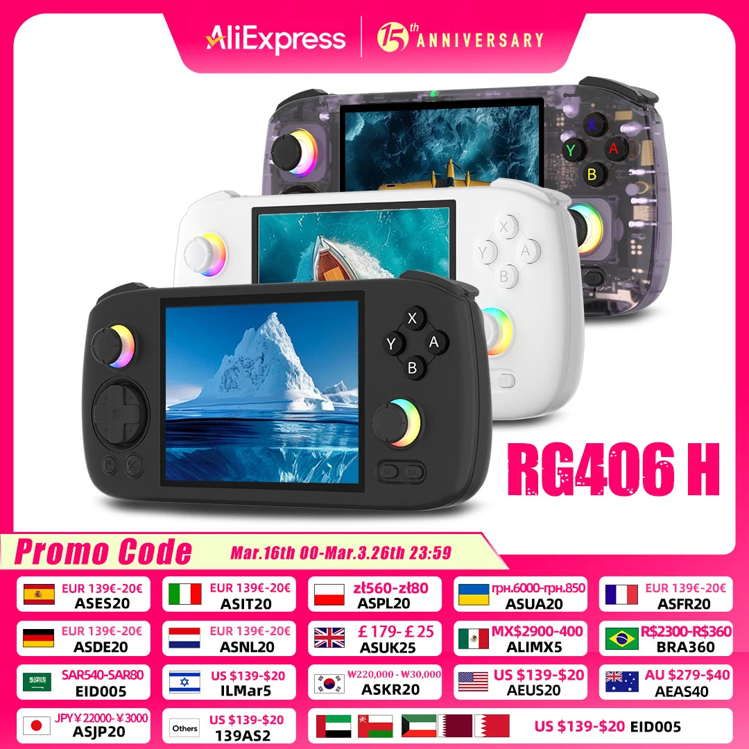 RG 406H Retro Game Console Android 13 Unisoc T820 64-bit