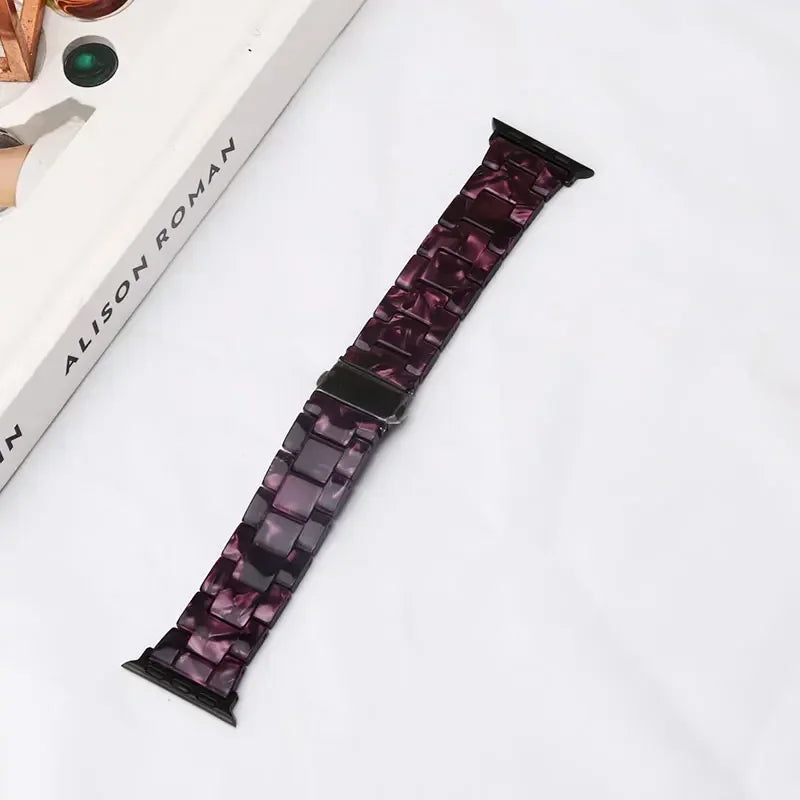 Luxury Resin strap for Apple Watch Ultra 2 Band 49mm 45mm 41mm 40mm 44mm 38mm 42mm Link bracelet iwatch series 9 7 8 6 se 5 4 3