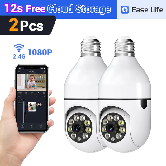 2Pc Ease Life -Light Bulb Security Cameras Outdoor Wireless