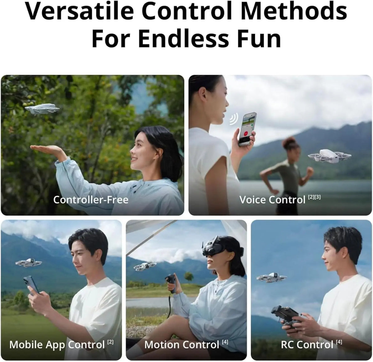 DJI Neo, Mini Drone with 4K UHD Camera for Adults,135g Self Flying Drone that Follows You, Palm Takeoff, Subject Tracking, QuickShots, Stabilized Video, Built-In Propeller Guard