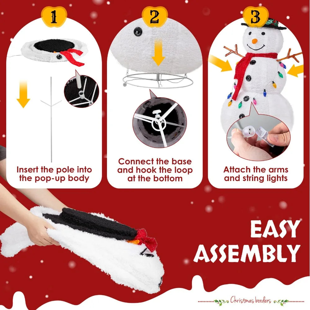 Christmas Snowman 4 FT with LED Lights for Garden Lawns Yard Holiday Decoration